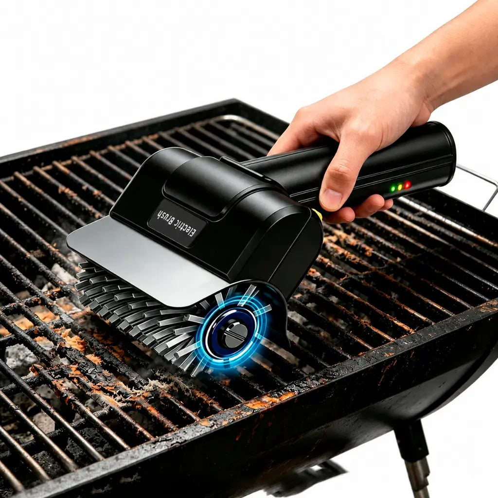 Escova Limpadora de Grelha Grill Churrasqueira Elétrica Recarregável
