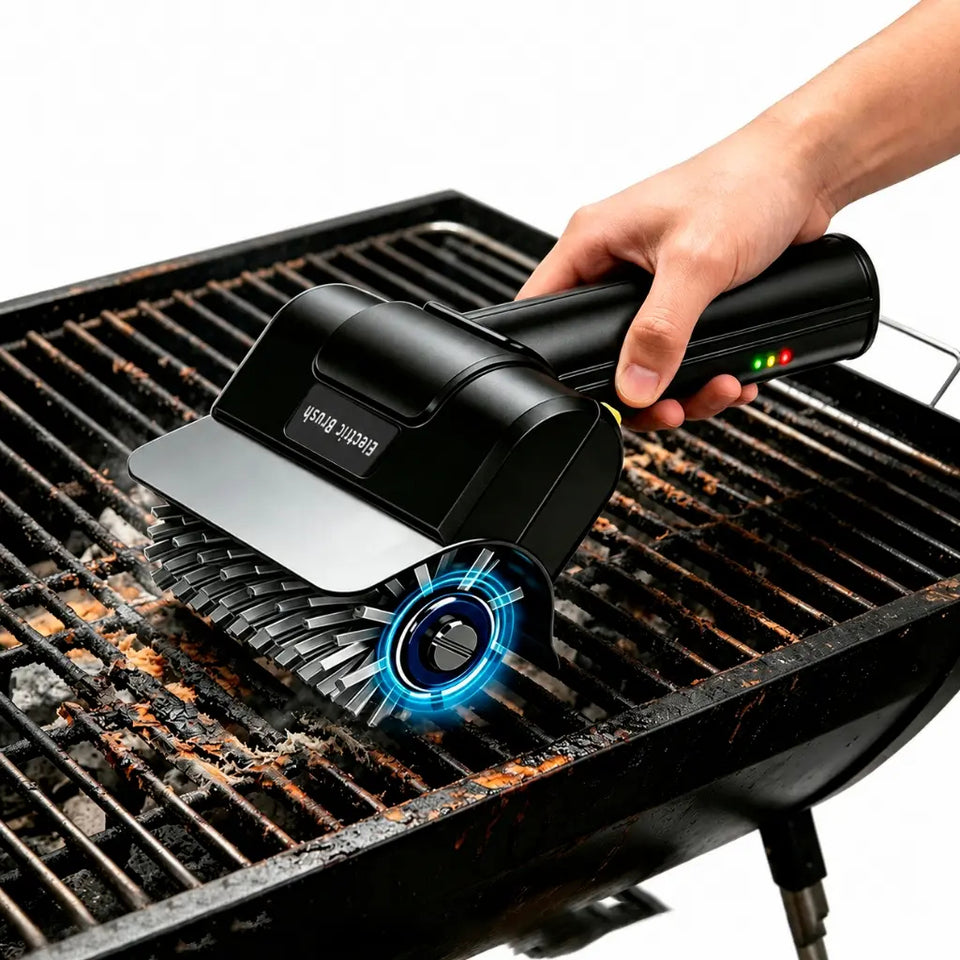 Escova Limpadora de Grelha Grill Churrasqueira Elétrica Recarregável