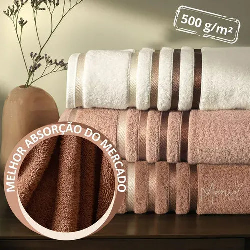 Kit 10 Toalhas Banhão + 10 de Rosto [BRINDE] | Gigante Fio Penteado Lumina Kit
