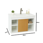 Conjunto Gabinete + Espelheira + Cuba Completo com Porta, Nichos e Espelho