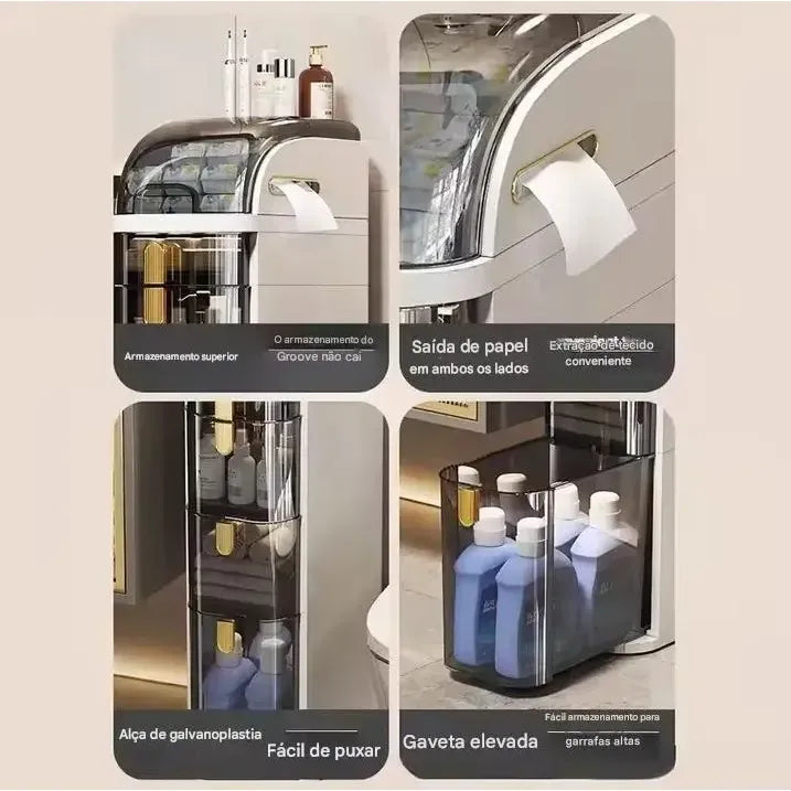 Gaveteiro Organizador | Multiuso com Rodinhas para Banheiro, Quarto, Cozinha e Lavanderia