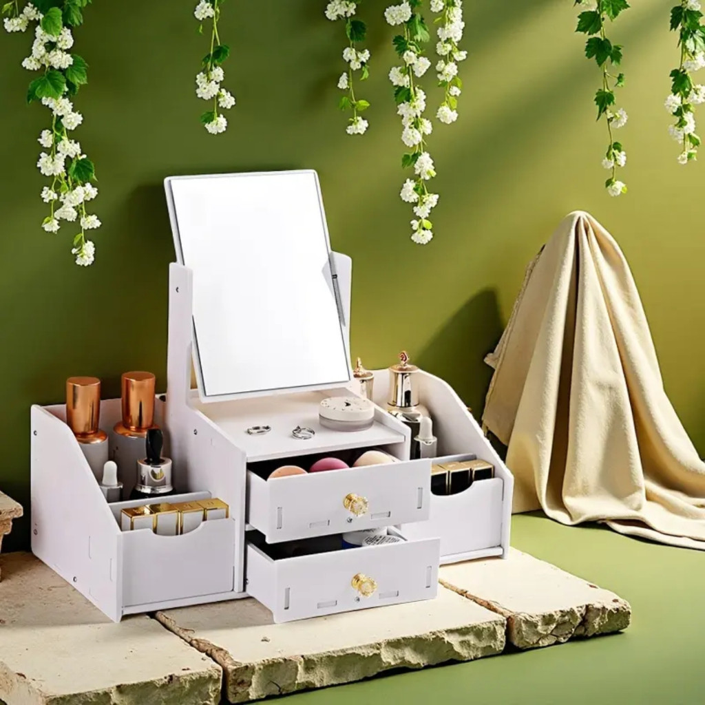 Organizador de maquiagem com Espelho e Gavetas | Lyra Beauty