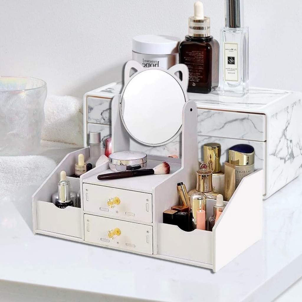 Organizador de maquiagem com Espelho e Gavetas | Lyra Beauty