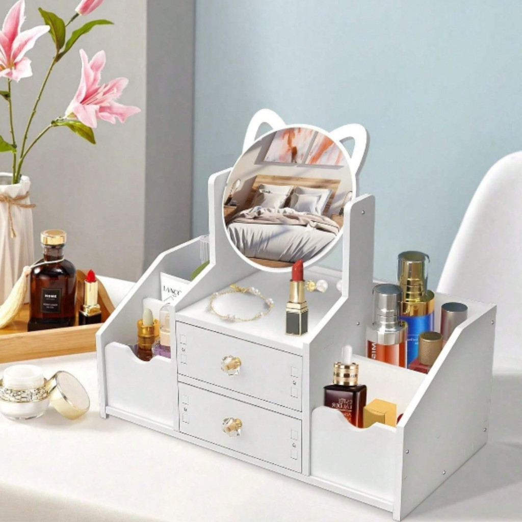 Organizador de maquiagem com Espelho e Gavetas | Lyra Beauty