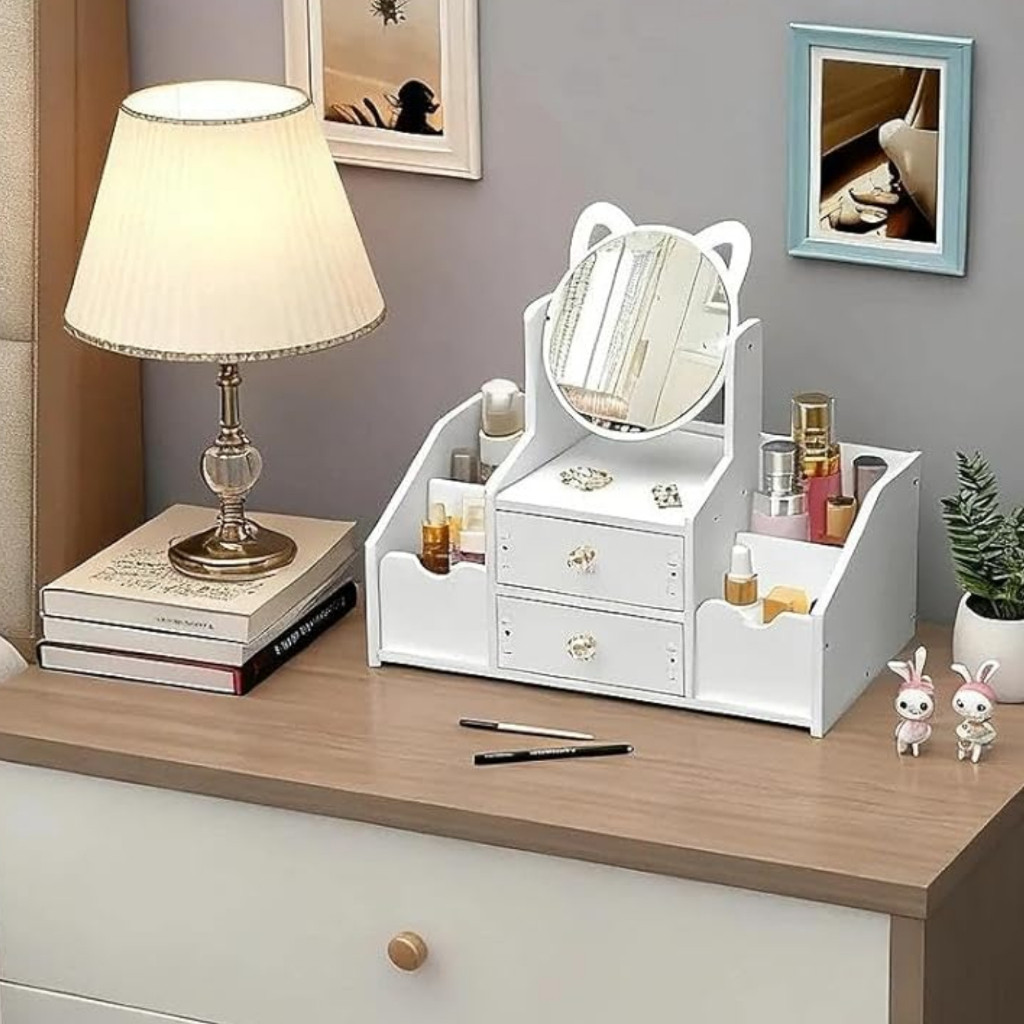 Organizador de maquiagem com Espelho e Gavetas | Lyra Beauty